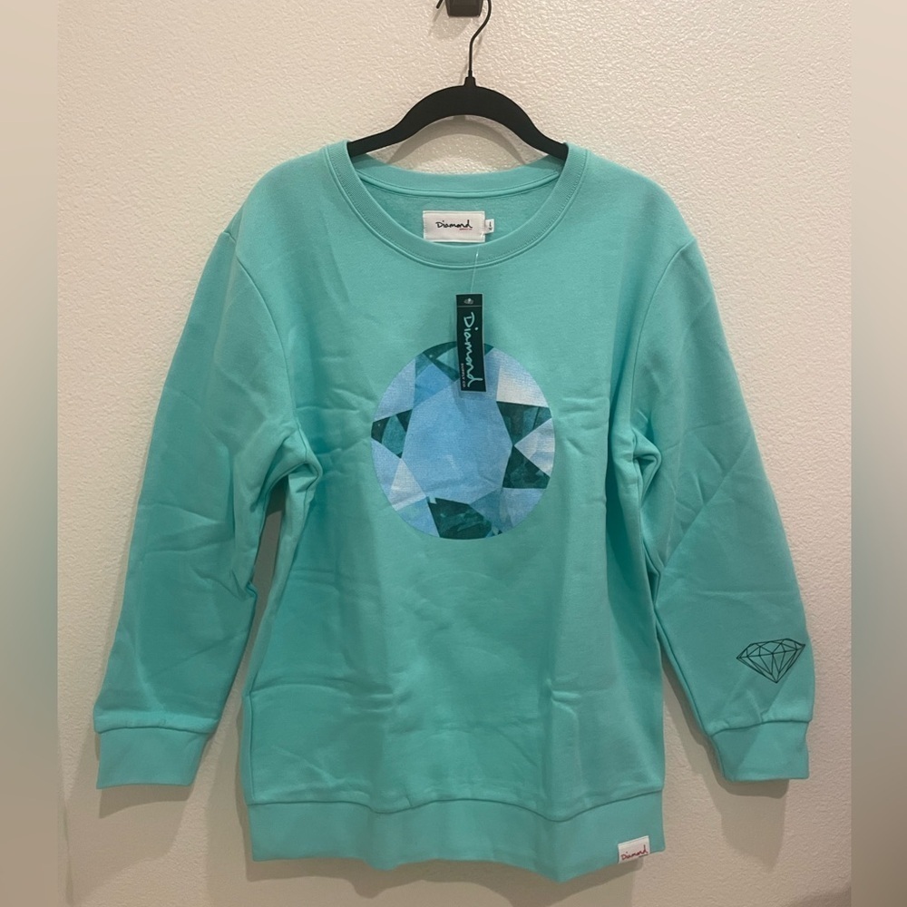 Diamond Supply Co Large Jrs Crewneck Light Blue Sweater​​​​